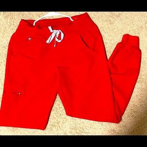 FIGS Red Zamora XS Regular Scrub pants